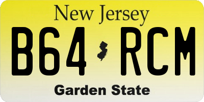 NJ license plate B64RCM
