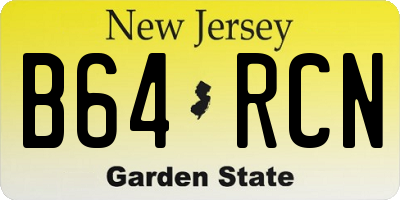 NJ license plate B64RCN