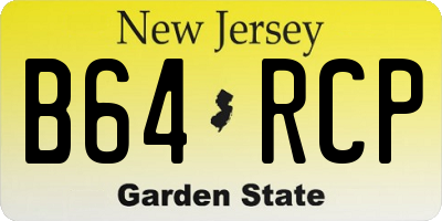 NJ license plate B64RCP
