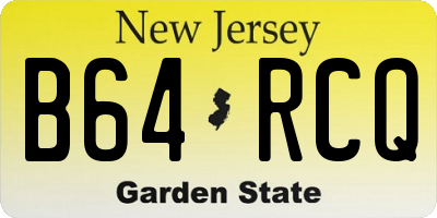 NJ license plate B64RCQ