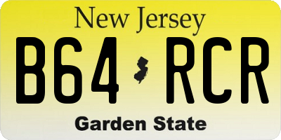 NJ license plate B64RCR