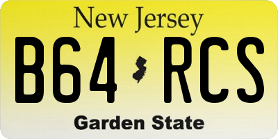 NJ license plate B64RCS