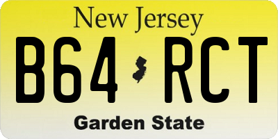 NJ license plate B64RCT