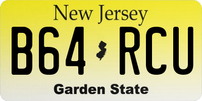 NJ license plate B64RCU