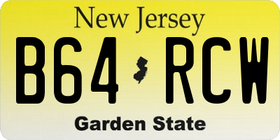 NJ license plate B64RCW