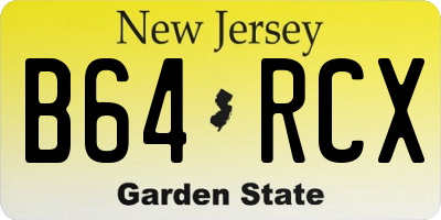 NJ license plate B64RCX