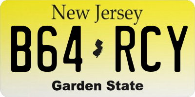 NJ license plate B64RCY