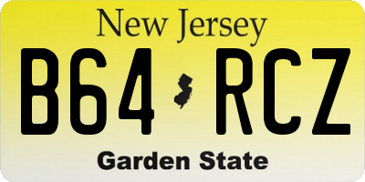 NJ license plate B64RCZ