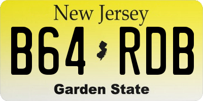 NJ license plate B64RDB