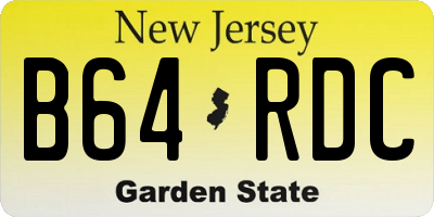 NJ license plate B64RDC