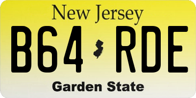 NJ license plate B64RDE