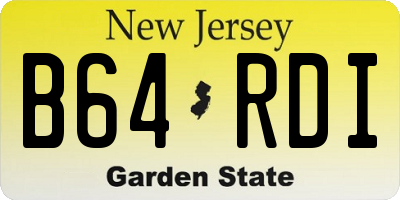 NJ license plate B64RDI