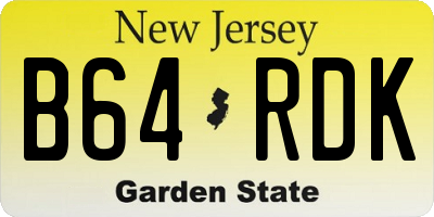 NJ license plate B64RDK
