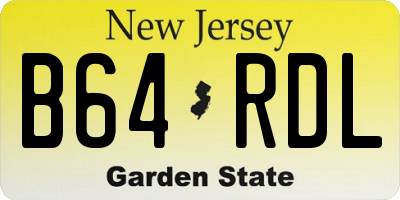NJ license plate B64RDL