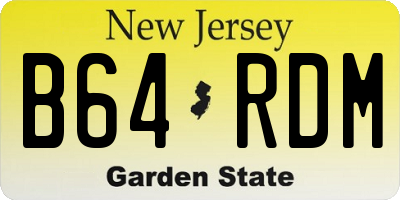 NJ license plate B64RDM