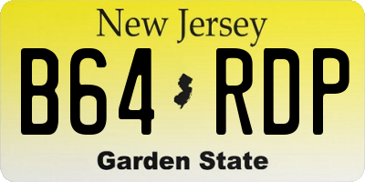 NJ license plate B64RDP