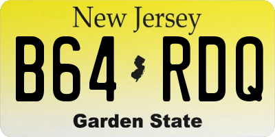 NJ license plate B64RDQ