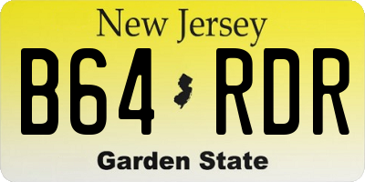 NJ license plate B64RDR