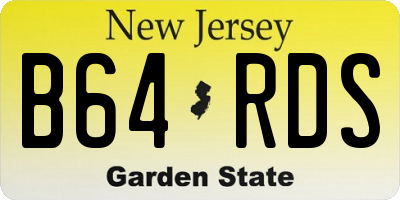 NJ license plate B64RDS