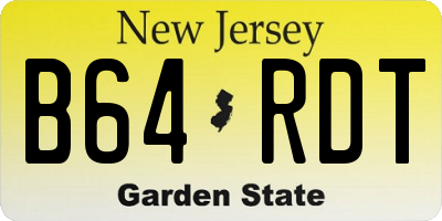 NJ license plate B64RDT