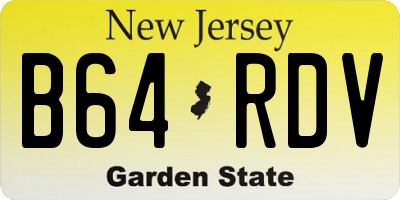 NJ license plate B64RDV