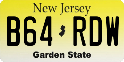 NJ license plate B64RDW