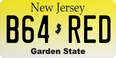 NJ license plate B64RED