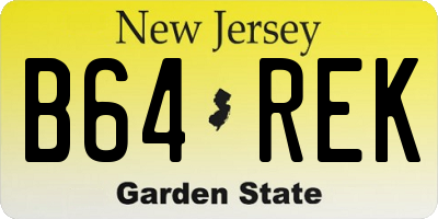 NJ license plate B64REK
