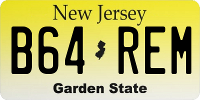 NJ license plate B64REM