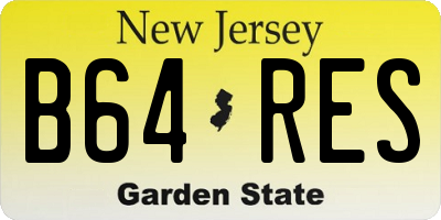NJ license plate B64RES