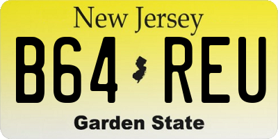NJ license plate B64REU