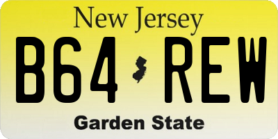 NJ license plate B64REW
