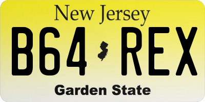 NJ license plate B64REX