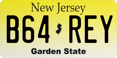 NJ license plate B64REY