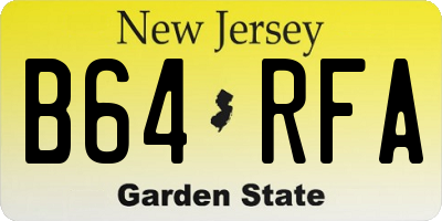 NJ license plate B64RFA