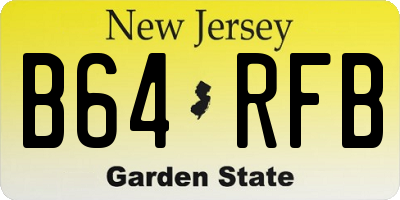NJ license plate B64RFB