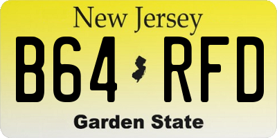 NJ license plate B64RFD
