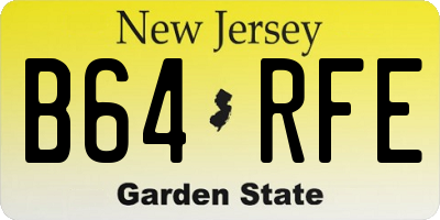 NJ license plate B64RFE