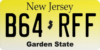 NJ license plate B64RFF