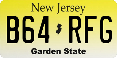 NJ license plate B64RFG