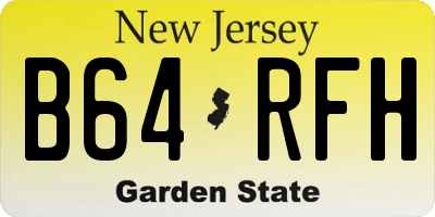 NJ license plate B64RFH