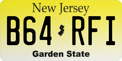 NJ license plate B64RFI