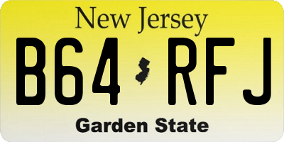 NJ license plate B64RFJ