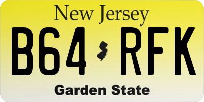 NJ license plate B64RFK