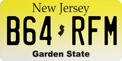 NJ license plate B64RFM