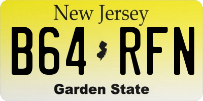 NJ license plate B64RFN