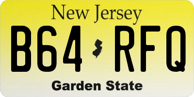 NJ license plate B64RFQ