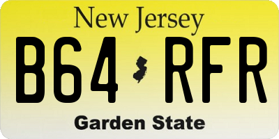 NJ license plate B64RFR