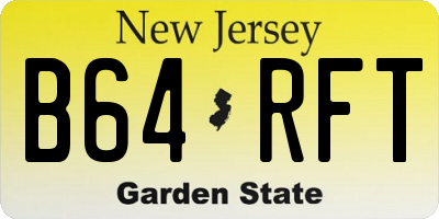 NJ license plate B64RFT