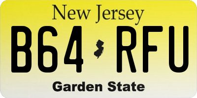 NJ license plate B64RFU